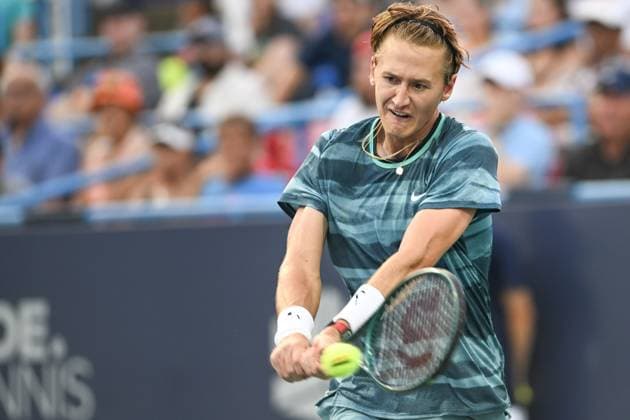August 4, 2024, Washington, D.C, U.S: SEBASTIAN KORDA hits a backhand during his win over Flavio Cobolli in the menÃ¢â‚¬â ¢s final at the Rock Creek Tennis Center. Washington U.S - ZUMAg196 20240804_zap_g196_020 Copyright: xKylexGustafsonx