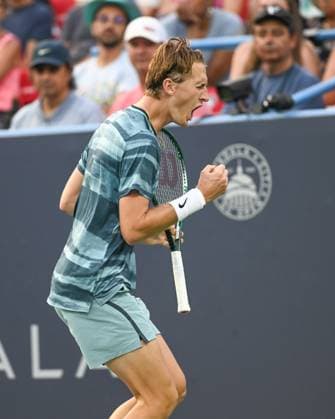 August 4, 2024, Washington, D.C, U.S: SEBASTIAN KORDA reacts after saving a break point during his win over Flavio Cobolli in the menÃ¢â‚¬â ¢s final at the Rock Creek Tennis Center. Washington U.S - ZUMAg196 20240804_zap_g196_023 Copyright: xKylexGustafsonx