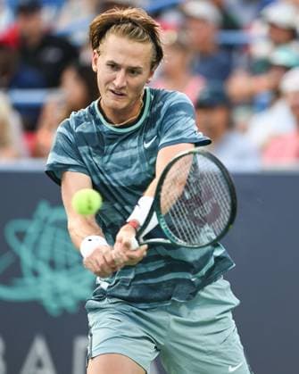 August 4, 2024, Washington, D.C, U.S: SEBASTIAN KORDA hits a backhand during his win over Flavio Cobolli in the menÃ¢â‚¬â ¢s final at the Rock Creek Tennis Center. Washington U.S - ZUMAg196 20240804_zap_g196_028 Copyright: xKylexGustafsonx