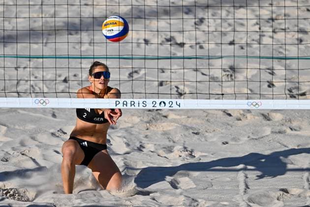 Olympic Games Beach Volleyball Paris 05 08 2024 Round of 16, Women, GER LAT, Cinja Tillmann 2, GER , Copyright: xBEAUTIFULxSPORTS TomxBlochx