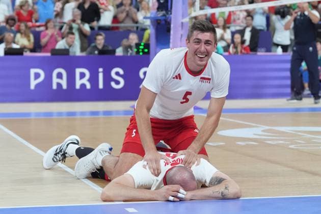 RECORD DATE NOT STATED PARIS 05.08.2024 SUMMER Olympic Games, Olympische Spiele, Olympia, OS VOLLEYBALL QUARTERFINAL POLAND - SLOVENIA LUKASZ KACZMAREK BARTOSZ KUREK FOTO: TOMASZ MARKOWSKI NEWSPIX.PL --- Newspix.pl  050824TOM036