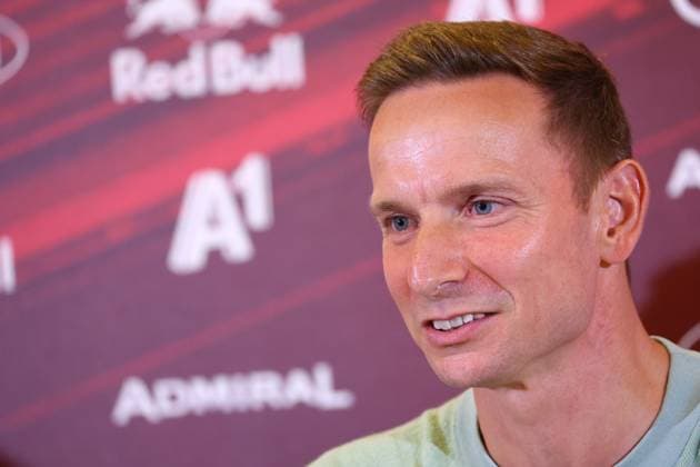 SOCCER - UEFA CL, RBS vs Enschede SALZBURG,AUSTRIA,05.AUG.24 - SOCCER - UEFA Champions League, qualification, Red Bull Salzburg vs FC Twente Enschede, preview, press conference, PK, Pressekonferenz RBS. Image shows head coach Pepijn Lijnders (RBS).  GEPAxpictures xDavidxGeieregger
