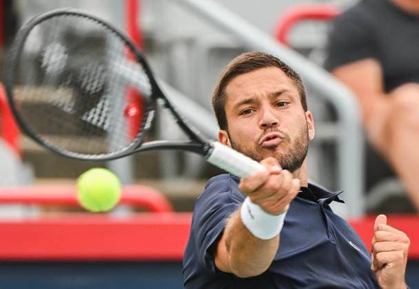 August 5, 2024, Montreal, Pq, Canada: Alexis Galarneau of Canada plays a shot to Rinky Hijikata of Australia during qualifying tennis action at the National Bank Open in Montreal, Monday, August 5, 2024. Canada News - August 5, 2024  - ZUMAc35_ 20240805_zaf_c35_012 Copyright: xGrahamxHughesx