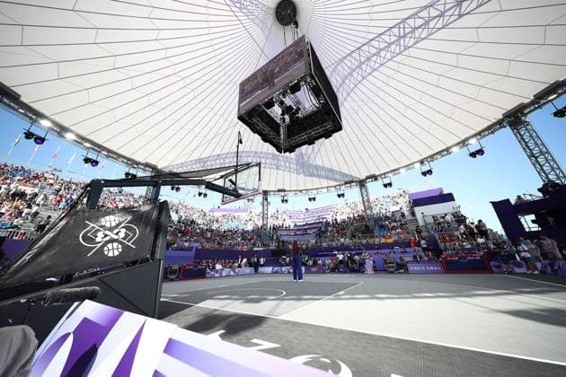 PARIS, 29-07-2024, Paris 2024 Olympic Games, Olympische Spiele, Olympia, OS Place de la Concorde, Men, 3x3 basketball, France: Olympic Games - Men, 3x3 basketball (Paris 2024)  x25950843x Copyright: