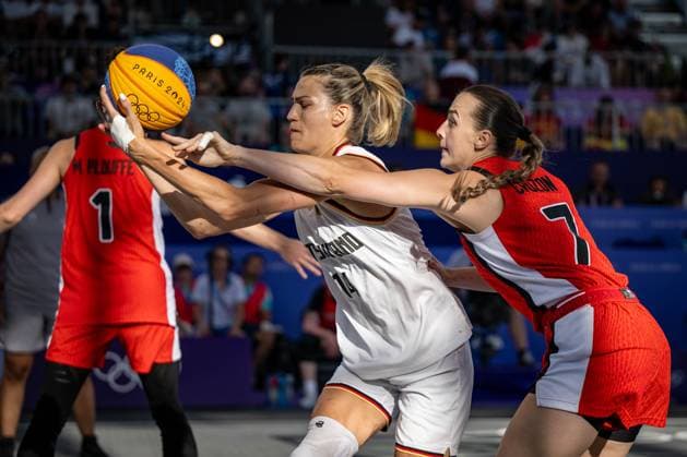 Olympic Games Paris 2024 Basketball 3x3 Paris 05 08 2024 Semi-final Women Women Germany GER Canada CAN Germany wins the semi-final 16 15 and advances to the final