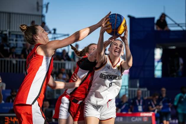 Olympic Games Paris 2024 Basketball 3x3 Paris 05 08 2024 Semi-final Women Women Germany GER Canada CAN Germany wins the semi-final 16 15 and advances to the final