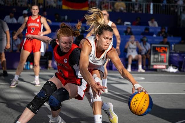Olympic Games Paris 2024 Basketball 3x3 Paris 05 08 2024 Semi-final Women Women Germany GER Canada CAN Germany wins the semi-final 16 15 and advances to the final