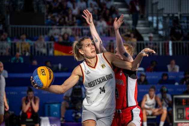 Olympic Games Paris 2024 Basketball 3x3 Paris 05 08 2024 Semi-final Women Women Germany GER Canada CAN Germany wins the semi-final 16 15 and advances to the final