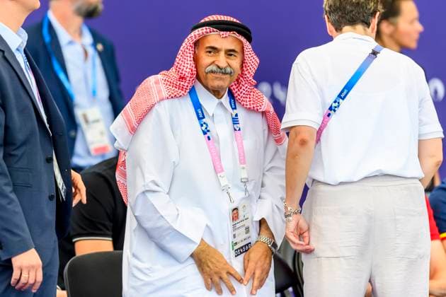 FRA, Summer Olympics Paris 2024, 3x3 Basketball, Semi-final Germany GER vs Canada CAN 05 08 2024, La DŽfense Arena, Paris, FRA, Summer Olympics Paris 2024, 3x3 Basketball, Semi-final Germany GER vs Canada CAN , in the picture Sheikh Saud Ali Al Thani President of the Basketball World Federation FIBA nordphotoxGmbHx xStraubmeier nph00004