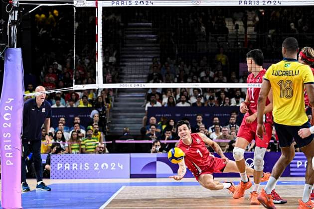 Matthew Anderson of USA during the Men s Volleyball Quarter Final between USA and Brazil at the Paris Olympics 2024 at the South Paris Arena in Paris, France. (Richard Callis SPP) Copyright: xRichardxCallis SPPx spp-en-RiCa-RM4_richiecallis_05082024v-2600