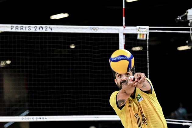 Fernando of Brazil during the Men s Volleyball Quarter Final between USA and Brazil at the Paris Olympics 2024 at the South Paris Arena in Paris, France. (Richard Callis SPP) Copyright: xRichardxCallis SPPx spp-en-RiCa-RM4_richiecallis_05082024v-1700