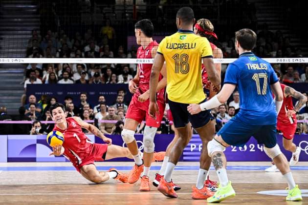 Matthew Anderson of USA during the Men s Volleyball Quarter Final between USA and Brazil at the Paris Olympics 2024 at the South Paris Arena in Paris, France. (Richard Callis SPP) Copyright: xRichardxCallis SPPx spp-en-RiCa-RM4_richiecallis_05082024v-2601