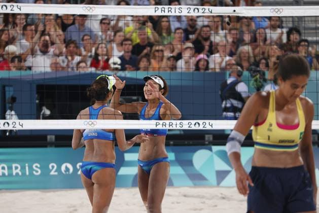 RECORD DATE NOT STATED PARIS, FR - AUGUST 5: View of Japan vs Brazil Women s Beach volleyball, Beachvolleyball in Paris, France during the 2024 Summer Olympics on August 5, 2024. Copyright: xmpi34x