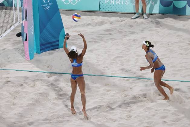 RECORD DATE NOT STATED PARIS, FR - AUGUST 5: View of Japan vs Brazil Women s Beach volleyball, Beachvolleyball in Paris, France during the 2024 Summer Olympics on August 5, 2024. Copyright: xmpi34x