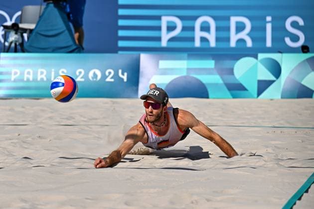 Olympic Games Beach Volleyball Paris 06 08 2024 Quarter-finals, Men, GER NED, Clemens Wickler 2, GER , Copyright: xBEAUTIFULxSPORTS TomxBlochx
