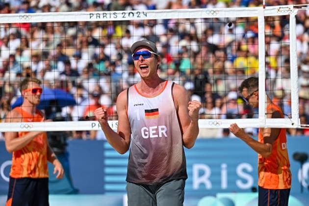 Olympic Games Beach Volleyball Paris 06 08 2024 Quarter-finals, Men, GER NED, Nils Ehlers 1, GER , Copyright: xBEAUTIFULxSPORTS TomxBlochx