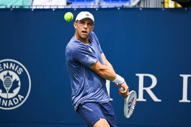 ATP National Bank Open 2024 MONTREAL, QC, CANADA AUGUST 06 Tallon Griekspoor NED returns the ball during a first round match at ATP National Bank Open on August 06, 2024 at IGA Stadium in Montreal, QC, Canada Photo by David Kirouac Copyright: xBEAUTIFULxSPORTS Kirouacx