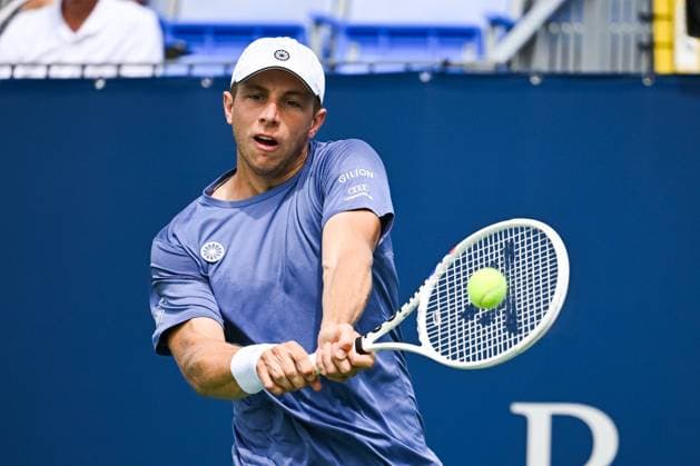 ATP National Bank Open 2024 MONTREAL, QC, CANADA AUGUST 06 Tallon Griekspoor NED returns the ball during a first round match at ATP National Bank Open on August 06, 2024 at IGA Stadium in Montreal, QC, Canada Photo by David Kirouac Copyright: xBEAUTIFULxSPORTS Kirouacx