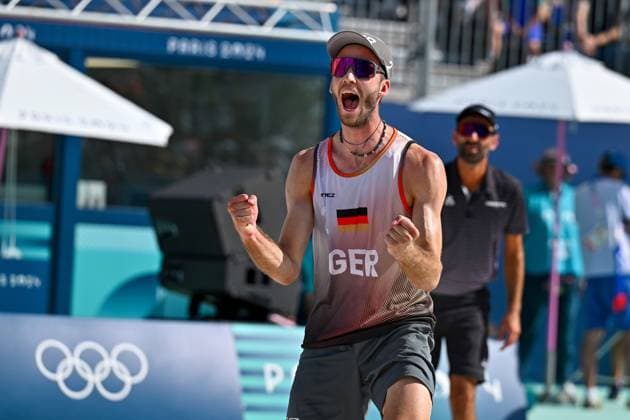 Olympic Games Beach Volleyball Paris 06 08 2024 Quarter-finals, Men, GER NED, Clemens Wickler 2, GER , Copyright: xBEAUTIFULxSPORTS TomxBlochx