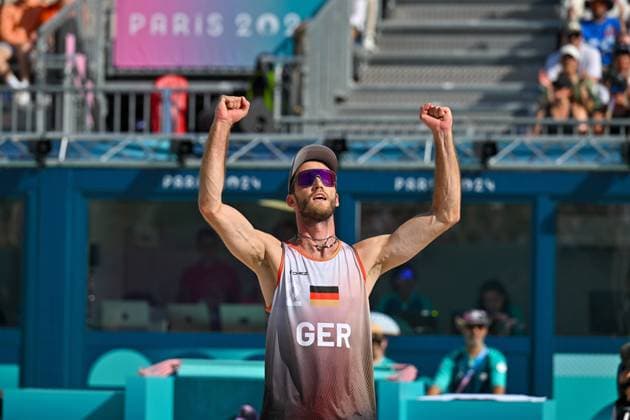 Olympic Games Beach Volleyball Paris 06 08 2024 Quarter-finals, Men, GER NED, Nils Ehlers 1, GER , Clemens Wickler 2, GER , Copyright: xBEAUTIFULxSPORTS TomxBlochx
