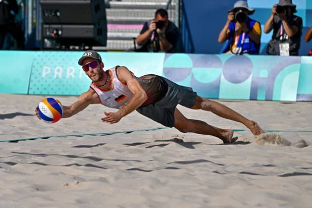Olympic Games Beach Volleyball Paris 06 08 2024 Quarter-finals, Men, GER NED, Clemens Wickler 2, GER , Copyright: xBEAUTIFULxSPORTS TomxBlochx