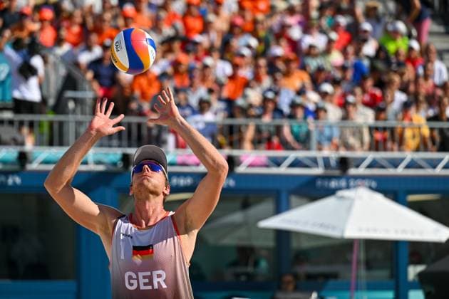Olympic Games Beach Volleyball Paris 06 08 2024 Quarter-finals, Men, GER NED, Nils Ehlers 1, GER , Copyright: xBEAUTIFULxSPORTS TomxBlochx