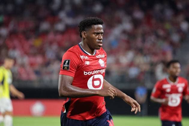 Jonathan DAVID (LOSC Lille) lors du match LOSC Lille vs Fenerbahçe, 3e tour préliminaire Ligue des Champions, stade du Hainaut Velenciennes, le 6 août 2024 FOOTBALL : LOSC Lille vs Fenerbahçe - 3e tour préliminaire Ligue des Champions 06 08 2024 LaurentSanson Panoramic