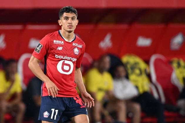 VALENCIENNES - Osame Sahraoui of Lille OSC makes his debut during the UEFA Champions League third qualifying round between Lille OSC and Fenerbahce SK at Stade du Hainaut on August 6, 2024 in Valenciennes, France. ANP Hollandse Hoogte UEFA Champions League, Third qualifying round, 1st leg 2024 25 xVIxANPxSportx xGerritxvanxKeulenxIVx 505340608 originalFilename: 505340608.jpg