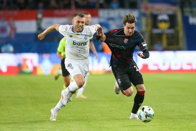 2024.08.06 Lublin Pilka nozna Liga Mistrzow UEFA sezon 2024 2025 Dinamo Kijow - FC Glasgow Rangers N z Oleksandr Karavaiev Scott Wright Foto Wojciech Szubartowski PressFocus 2024.08.06 Lublin Football UEFA Champions League season 2024 2025 Dinamo Kyiv - Rangers FC Oleksandr Karavaiev Scott Wright Credit: Wojciech Szubartowski PressFocus NEWSPIX.PL --- Newspix.pl  20240806PF_WS006