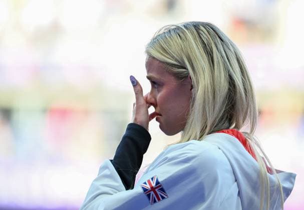6th August 2024; Paris Olympic Games, Olympische Spiele, Olympia, OS Stade de France, Paris, France, Day 11; Athletics, HODGKINSON Keely of Great Britain receives her gold medal for winning the Women& x2019;s 800m race  ActionPlus12678286 SimonxWest
