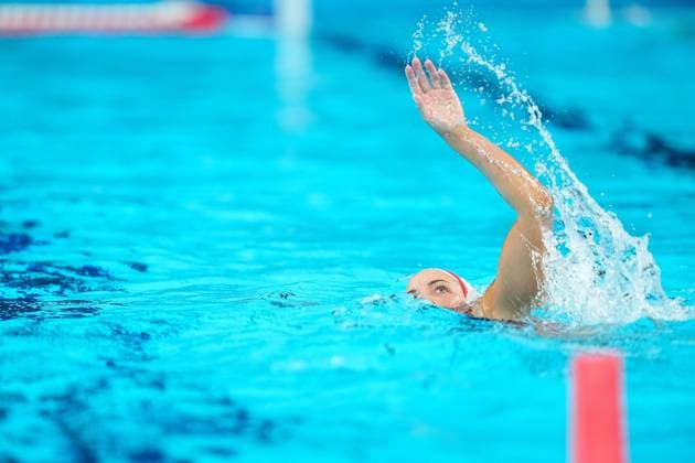 August 6, 2024, Paris, Paris, FRANCE: Verica Bakoc of Canada in action during Women s Quarterfinal of the Water polo, Wasserball between Canada and Spain on Paris La Defense Arena during the Paris 2024 Olympics Games on August 6, 2024 in Paris, France. Paris FRANCE - ZUMAa181 20240806_zaa_a181_287 Copyright: xOscarxJxBarrosox