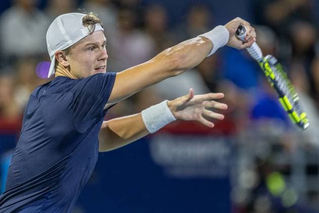 August 6, 2024, Montreal, Quebec, Canada: Close up of HOLGER RUNE from Denmark in third set against Roberto Bautista-Agut from Spain in first round at National bank open at IGA Stadium in Montreal, Quebec, Canada on 2024-08-06 Montreal Canada - ZUMAl189 20240806_zsp_l189_054 Copyright: xYannickxLegarex