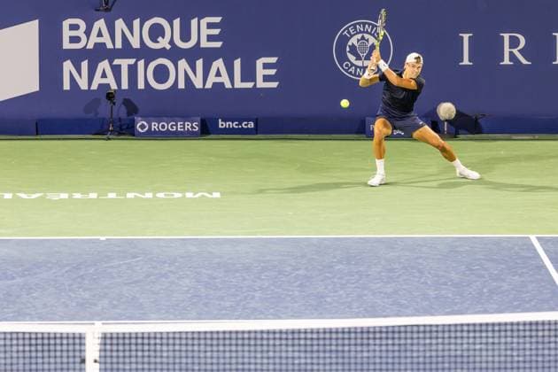 August 6, 2024, Montreal, Quebec, Canada: HOLGER RUNE from Denmark returning ball in third set against Roberto Bautista-Agut from Spain in first round at National bank open at IGA Stadium in Montreal, Quebec, Canada on 2024-08-06 Montreal Canada - ZUMAl189 20240806_zsp_l189_055 Copyright: xYannickxLegarex