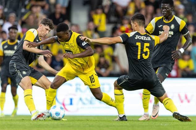 06 08 2024, Cashpoint Arena, Altach, AUT, Testspiel, Borussia Dortmund vs Villarreal CF, im Bild Youssoufa Moukoko Borussia Dortmund during a International Friendly Football match between Borussia Dortmund and Villarreal CF at the Cashpoint Arena in Altach, Austria on 2024 08 06 Expa Altach  EP_rin