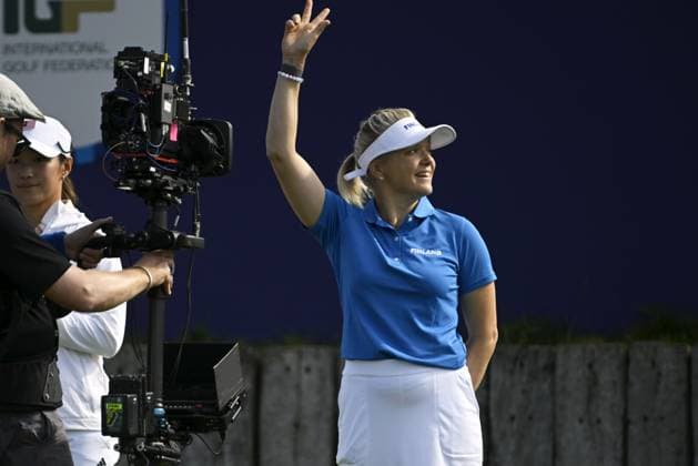 Ursula Wikström of Finland competes during women s individual stroke play of golf at the Paris Summer Olympic Games, Olympische Spiele, Olympia, OS in Le Golf National on August 7, 2024. Paris France LKFTJK20240807114051VFUW  Copyright: xAnttixAimo-Koivistox LKFTJK20240807114051VFUW