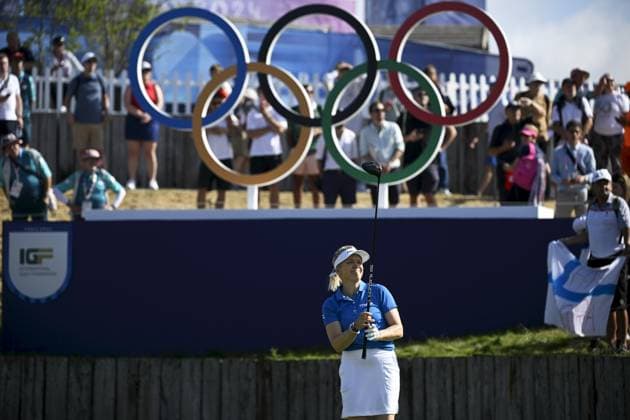 Ursula Wikström of Finland compete during women s individual stroke play of golf at the Paris Summer Olympic Games, Olympische Spiele, Olympia, OS in Le Golf National on August 7, 2024. Paris France LKFTJK20240807114913GKKJ  Copyright: xAnttixAimo-Koivistox LKFTJK20240807114913GKKJ