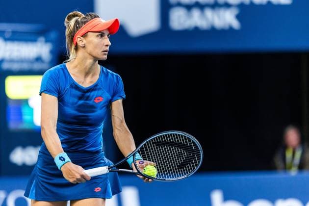 August 6, 2024, Toronto, Ontario, Canada: LESIA TSURENKO of Ukraine is seen in action against BIANCA ANDREESCU of Canada during WomenÃ¢â‚¬â ¢s Singles First Round action at the 2024 National Bank Open at Sobeys Stadium in Toronto, Ontario. Toronto Canada - ZUMAt160 20240806_zip_t160_161 Copyright: xMathewxTsangx