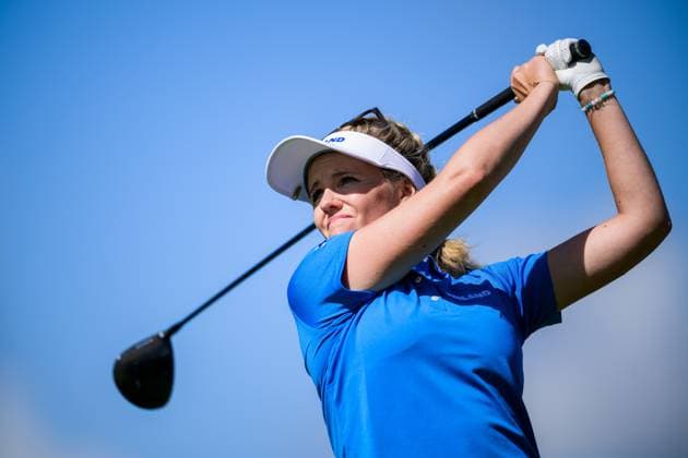 240807 Noora Komulainen of Finland competing in women s individual golf round 1 during day 12 of the Paris 2024 Olympic Games on August 7, 2024 in Paris Photo Ludvig Thunman BILDBYRAN code LT LT0662 golf olympic games olympics os ol olympiska spel olympiske leker paris 2024 paris os paris ol 12 bbeng  Copyright: LUDVIGxTHUNMAN BB240807LT042