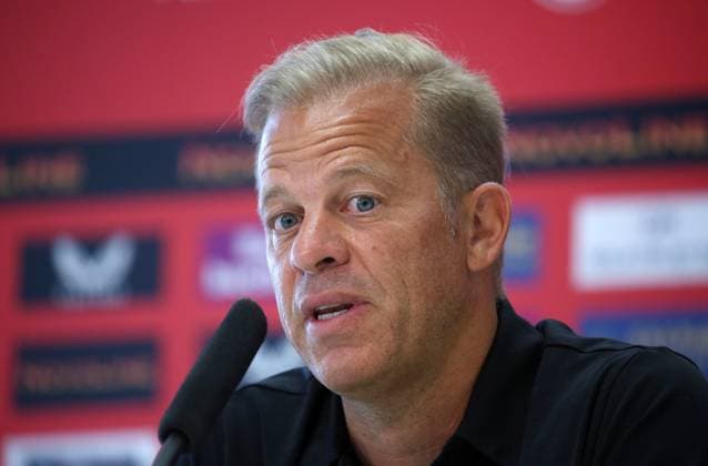07 08 2024, Football, 2 Bundesliga, FC Kaiserslautern Press Conference, Season 2024 25, Markus Anfang Trainer FC Kaiserslautern ,Fritz Walter Stadion, Kaiserslautern, Germany, zmdz, DFB DFL regulations prohibit any use of photographs as image sequences and or quasi video FC Kaiserslautern Press Conference
