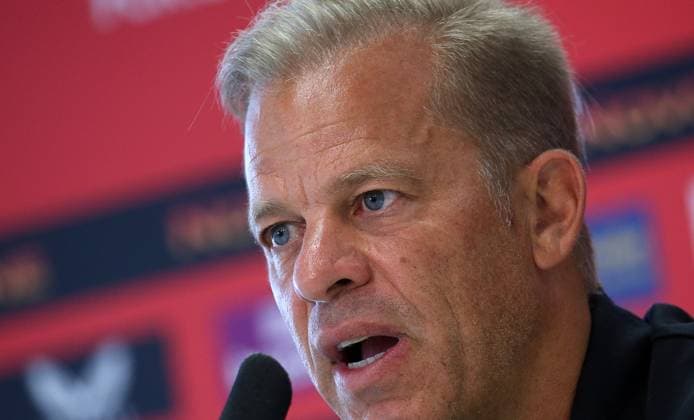 07 08 2024, Football, 2 Bundesliga, FC Kaiserslautern Press Conference, Season 2024 25, Markus Anfang Trainer FC Kaiserslautern ,Fritz Walter Stadion, Kaiserslautern, Germany, zmdz, DFB DFL regulations prohibit any use of photographs as image sequences and or quasi video FC Kaiserslautern Press Conference