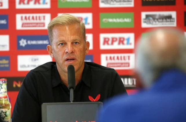 07 08 2024, Football, 2 Bundesliga, FC Kaiserslautern Press Conference, Season 2024 25, Markus Anfang Trainer FC Kaiserslautern ,Fritz Walter Stadion, Kaiserslautern, Germany, zmdz, DFB DFL regulations prohibit any use of photographs as image sequences and or quasi video FC Kaiserslautern Press Conference