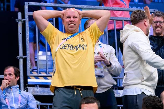 Paris, France Mens handball quarter-finals Germany France DHB Board Member for Sport Axel Kromer Lille Stade Pierre Mauroy France
