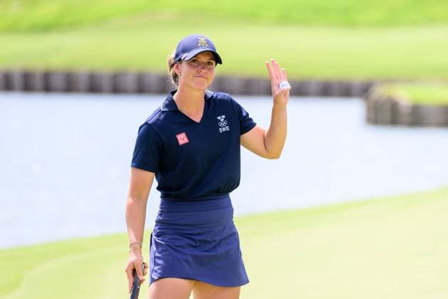 240807 Linn Grant of Sweden competing in women s individual golf round 1 during day 12 of the Paris 2024 Olympic Games on August 7, 2024 in Paris Photo Ludvig Thunman BILDBYRAN code LT LT0662 golf olympic games olympics os ol olympiska spel olympiske leker paris 2024 paris os paris ol 12 bbeng sverige  Copyright: LUDVIGxTHUNMAN BB240807LT059