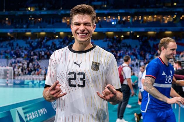 Paris, France Handball Men Quarterfinals Germany France Renars Uscins Germany Final cheer Final cheer Emotion Joy Lille Stade Pierre Mauroy France