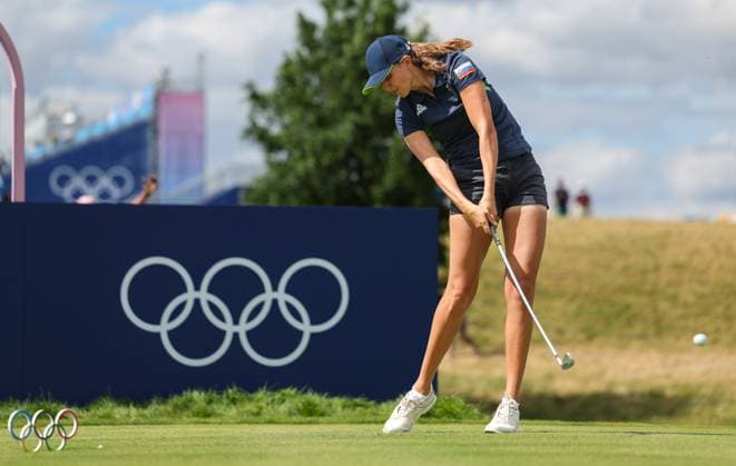 OLYMPICS - Olympic Summer Games 2024 PARIS,FRANCE,07.AUG.24 - OLYMPICS, GOLF - Olympic Summer Games Paris 2024, individual stroke play, ladies, Le Golf National. Image shows Pia Babnik (SLO).  GEPAxpictures xHaraldxSteiner