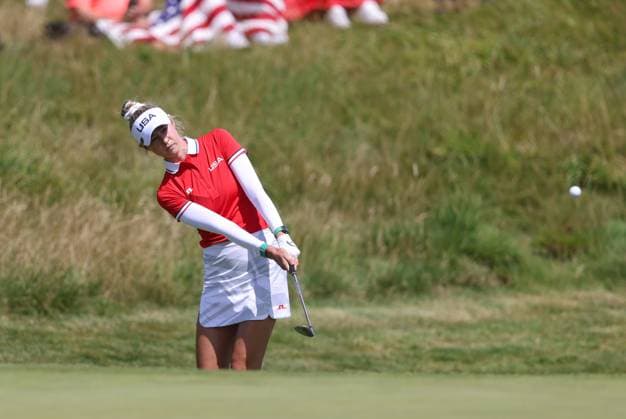 OLYMPICS - Olympic Summer Games 2024 PARIS,FRANCE,07.AUG.24 - OLYMPICS, GOLF - Olympic Summer Games Paris 2024, individual stroke play, ladies, Le Golf National. Image shows Nelly Korda (USA).  GEPAxpictures xHaraldxSteiner