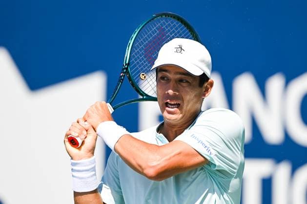 MONTREAL, QC - AUGUST 07: Look on Mackenzie Mcdonald (USA) during a first round match at ATP, Tennis Herren National Bank Open on August 07, 2024 at IGA Stadium in Montreal, QC (Photo by David Kirouac Icon Sportswire) TENNIS: AUG 07 National Bank Open EDITORIAL USE ONLY Icon240807016