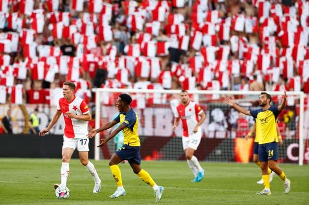 Slavia Prague v Union SG - UEFA Champions League PRAGUE, BELGIUM : Teklab Henok forward of Royale Union Saint-Gilloise pictured during the UEFA Champions League Third qualifying round 1st leg match between Salvia Prague and Union SG on August 7, 2024 in Prague, Belgium, 07 08 2024 Prague Belgium  Copyright: xJanxDexMeuleneirx