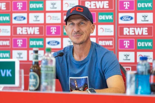 1 FC Köln, Press conference 08 08 2024 Gerhard Struber 1 FC Köln, Trainer at the press conference of 1 FC Köln before the match against SV Elversberg, on 08 08 2024, Geissbockheim, Köln DFL regulations prohibit any use of photographs as image sequences and or quasi video Copyright: xBEAUTIFULxSPORTS Meuselx