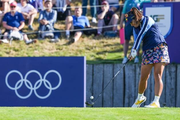 (240808) -- SAINT-QUENTIN-EN-YVELINES, Aug. 8, 2024 -- Mariajo Uribe of Colombia competes during the women s individual stroke play round 2 of golf at the Paris 2024 Olympic Games, Olympische Spiele, Olympia, OS in Saint-Quentin-en-Yvelines, France, on Aug. 8, 2024. ) (PARIS2024)FRANCE-SAINT-QUENTIN-EN-YVELINES-OLY-GOLF DuxYu 